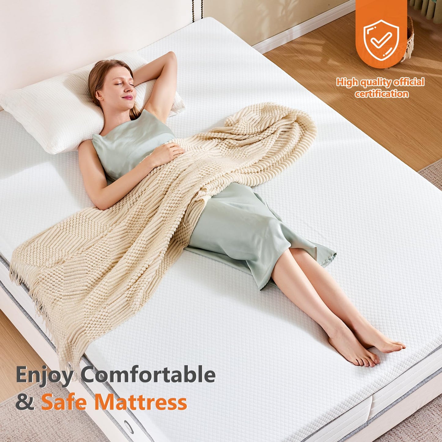 Sweetcrispy Mattress Topper Full with Removable Soft Cover, Memory Foam 2 Inch Thick Gel Infused Cooling Pad for Pressure Relieve for Full Size Bed, Sleeper Sofa, RV, Camper, CertiPUR US Certified