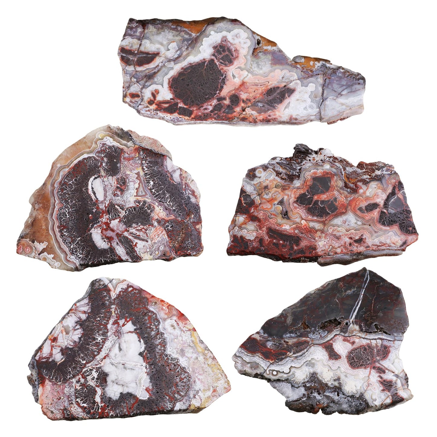 Sportmusies Natural Mexican Agate Slice with Wooden Stand, Irregular-Shaped Polished Crystal Slab Decoration for Home Office, 1.15-1.37 lb