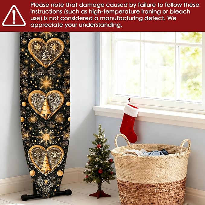 Nuxovilar Ironing Board Covers Golden Heart Winter Trees Pattern Polyester