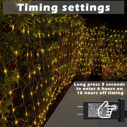 Eueasy Outdoor 360 LED Gazebo Net Lights, 10×10 FT Connectable Fairy Lights with 8 Modes, for Bushes, Garden, Backyard, Holiday, Christmas