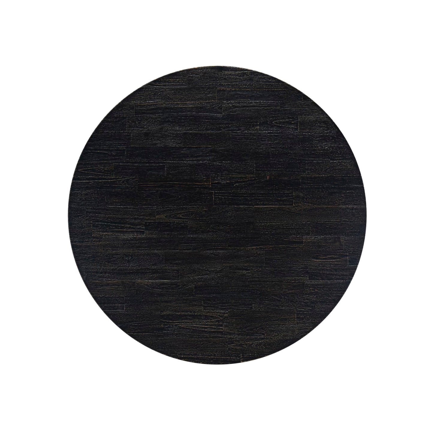Luxe by East West Furniture FE2-11-TP - Mid Century Dining Table with Acacia Wood Round Tabletop, Sand Blasted Black Finish