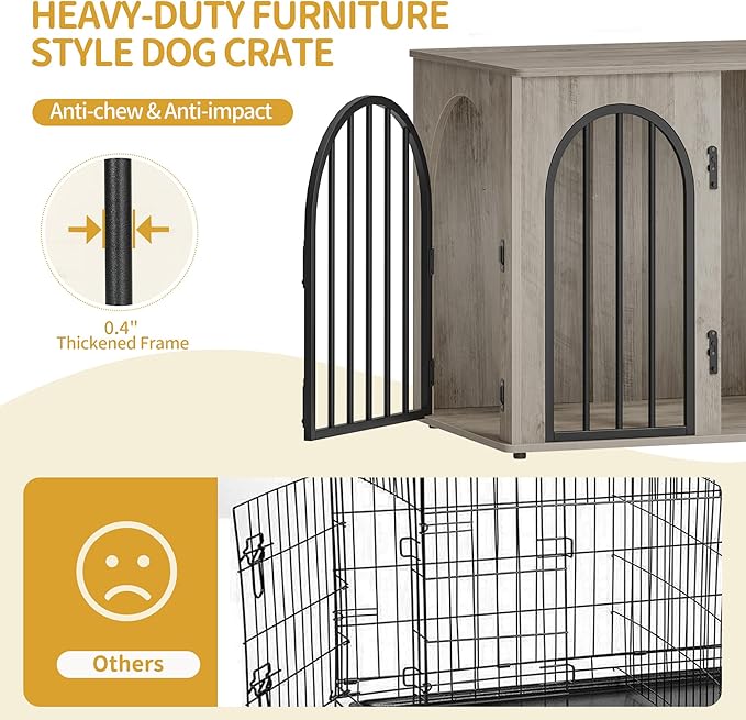 Hzuaneri 26.8'' Wooden Dog Crate Furniture, Indoor Dog Kennel Dogs Cage
