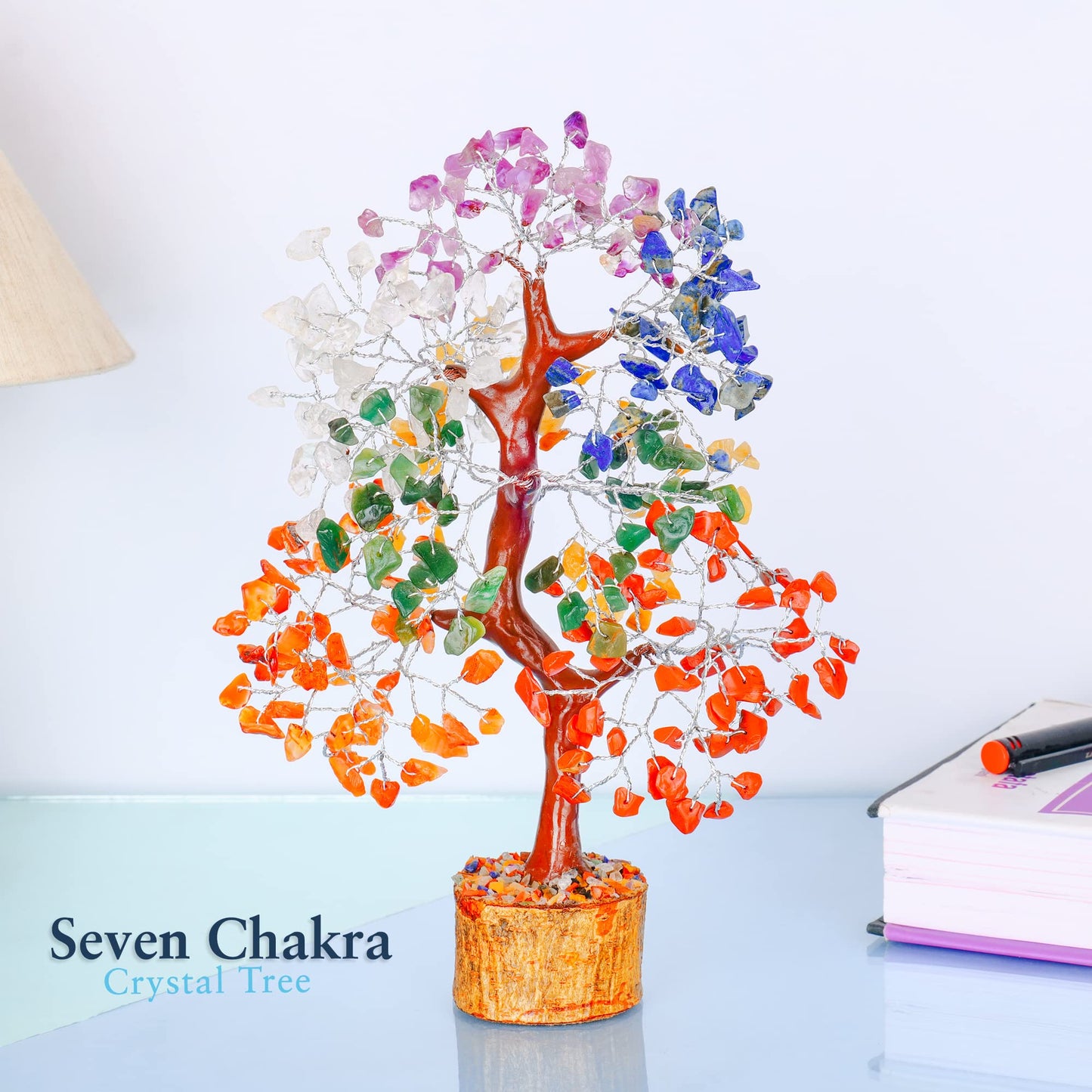 Seven Chakra Crystal Tree for Positive Energy - Feng Shui Tree of Life Decor - Good Luck Gifts - Crystals and Stones - Spiritual Items - Housewarming Gifts for Women