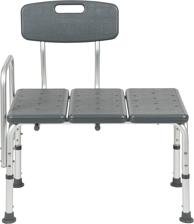 Flash Furniture HERCULES Series 300 Lb. Capacity Adjustable Gray Bath & Shower