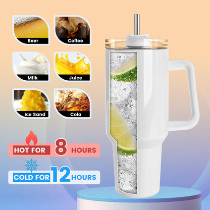 Joyclub 16 Pack 40 OZ Sublimation Tumblers with Handle Blank Insulated Large Tumbler Bulk, Coffee Travel Cups Stainless Steel Travel Mug for DIY Craft Heat Press Print