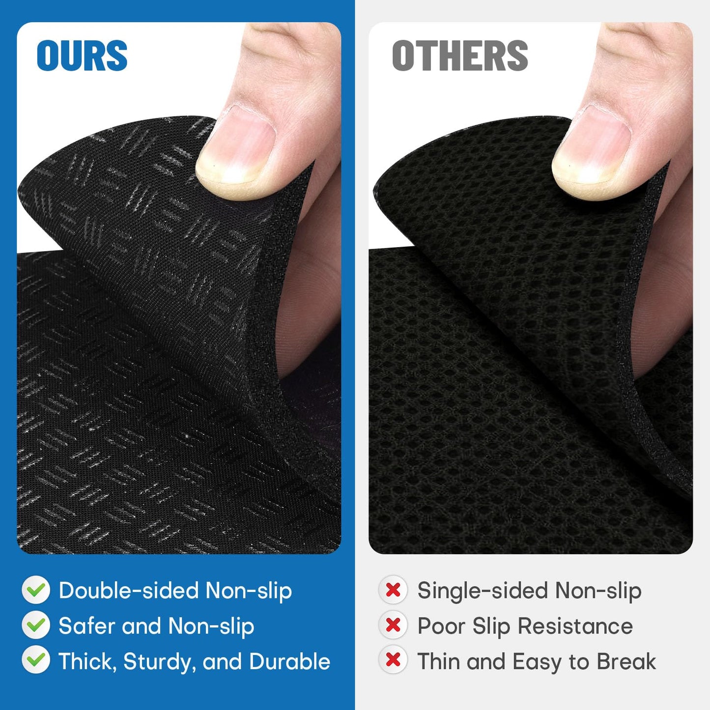 Rolitwils Treadmill Mat Pads 4PCS - Double-Sided Non-Slip - Anti Vibration Mat for Treadmill, Walking Pad, Exercise Bike - Hardwood Floors Protection