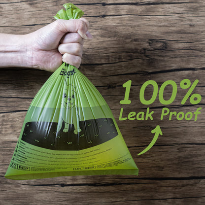 GREENER WALKER Poo Bags for Dog Waste, 540 Extra Thick Strong 100% Leak Proof Biodegradable Dog Poo Bags (Green)