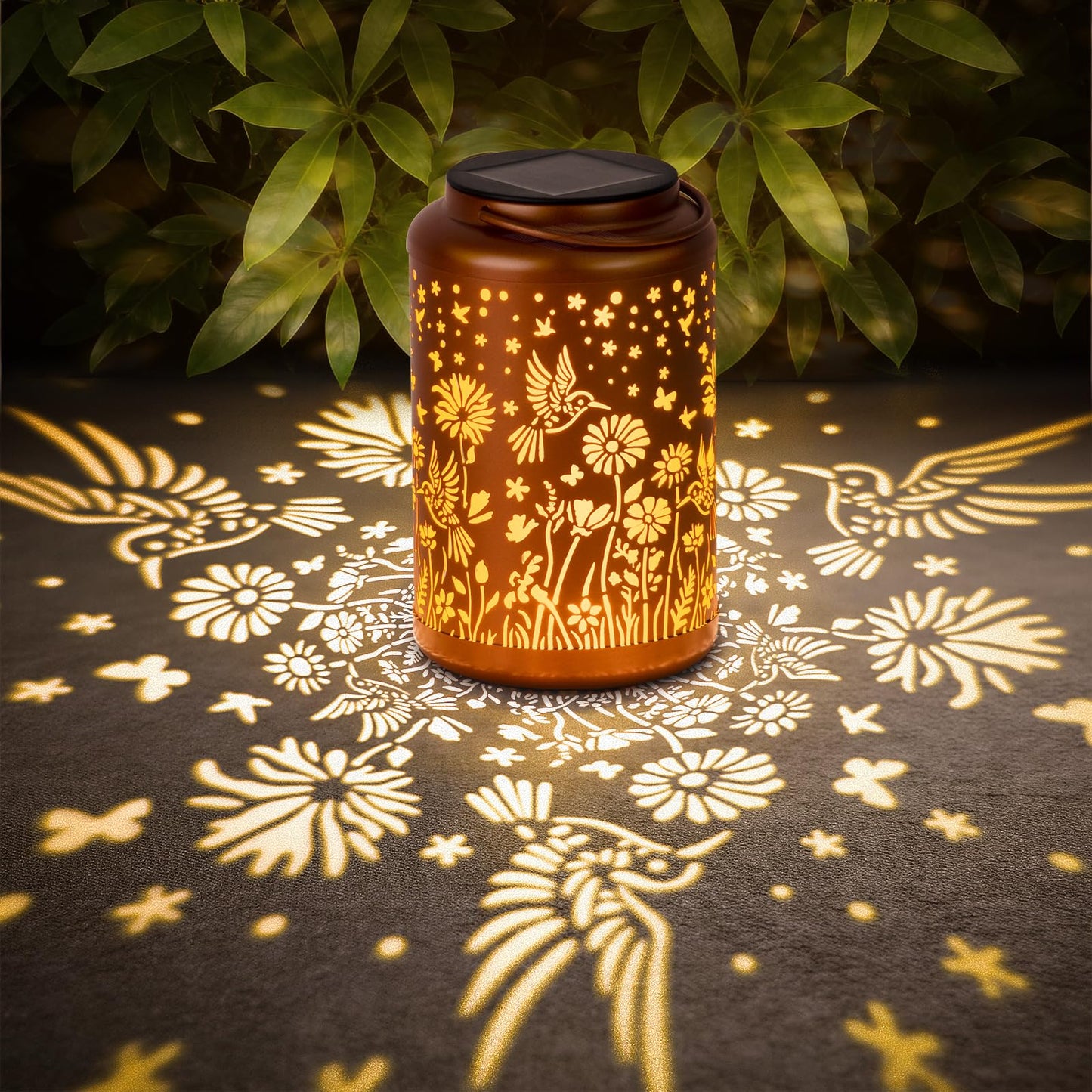 GOLFOEE Solar Lanterns Outdoor Waterproof Hummingbird Solar Lights Outdoor Waterproof for Garden, Birthday Gifts for Women Mom Grandma, Garden Lights for Backyard, Patio Decor
