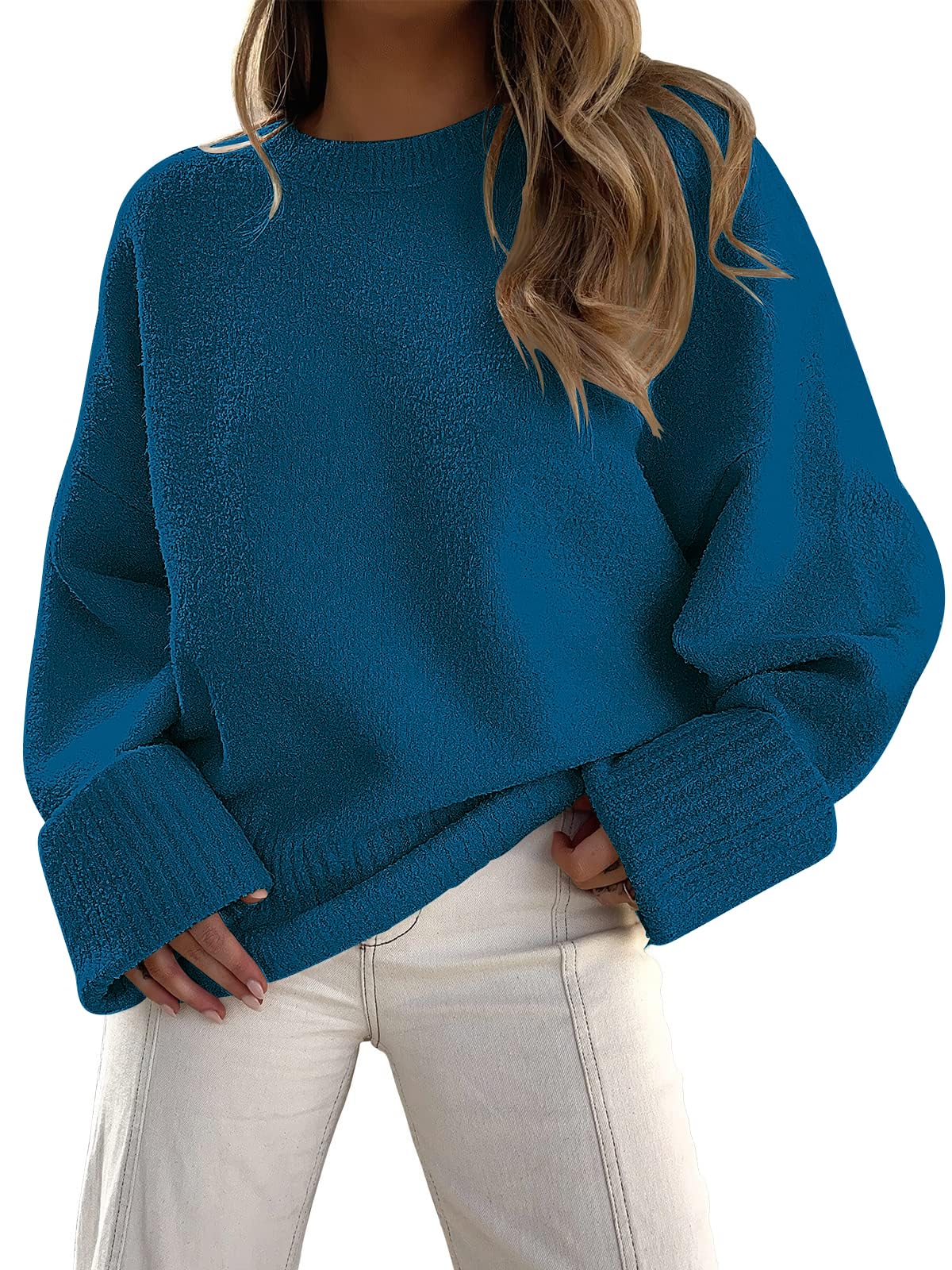 LILLUSORY Women's Oversized Sweaters Fuzzy Chunky Warm Pullover Sweater