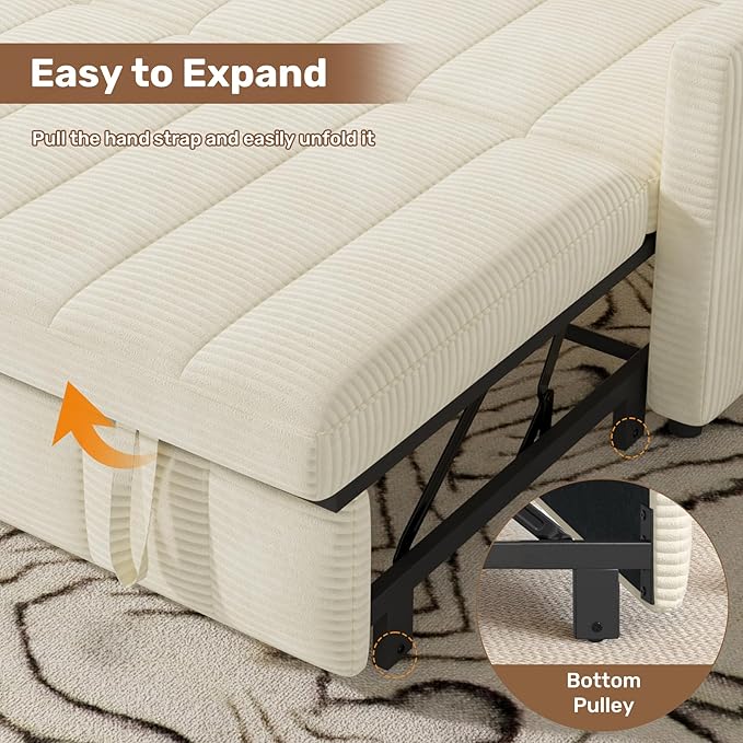 Nebuaegis Sleeper Sofa Bed, 3-in-1 Convertible Pull Out Couch