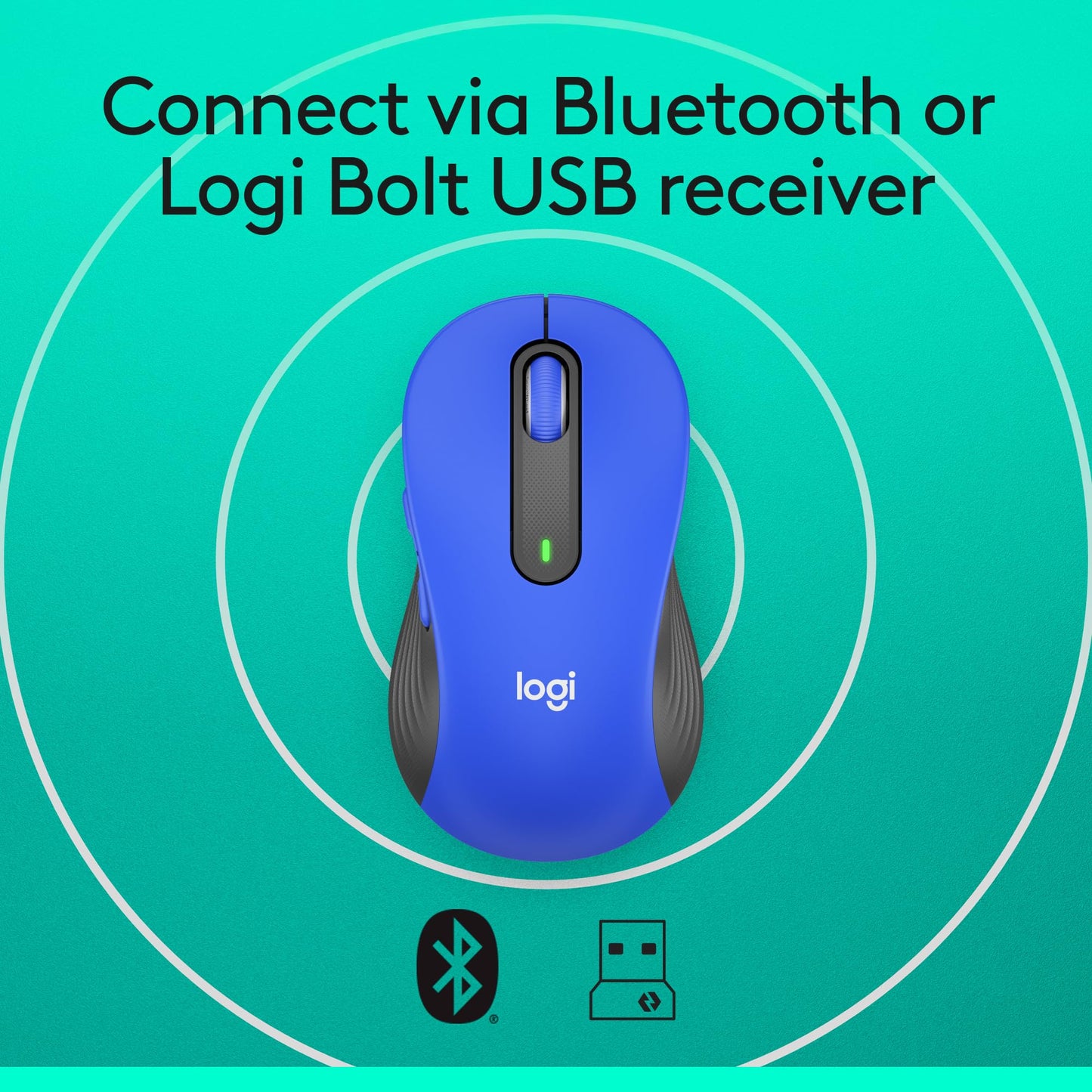 Logitech Wireless Mouse Signature M650 L Full Size - Large Hands, 2-Year Battery, Silent Clicks, Customizable Buttons, Bluetooth, PC/Mac/Chromebook - Black, Right-Handed, Large