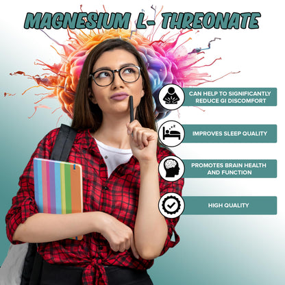 Vinco Magtein® Magnesium L-Threonate Supplement - 120 High Strength Magnesium L Threonate Capsules - 2000mg Bioavailable Form of Magnesium per Serving - Non-GMO & Gluten Free – Made in The UK