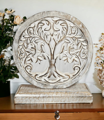VANIYA CRAFTS® Wooden Carved Handmade Engraved Table Decor Table Sculpture Home Decor Statue for Living Room, Bedroom, Office Desktop, Cabinets