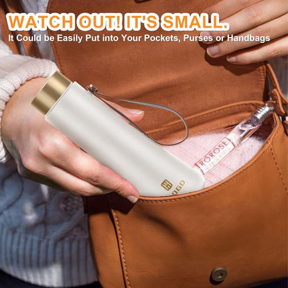 Stainless Steel Thermo Slim Water Bottles Insulated Vacuum 400ml/13.5oz Water Flask Thermal Water Bottles Thermo for Hot and Cold Drinks Coffee Water Perfect for Purse or Kids Lunch Bag(White)
