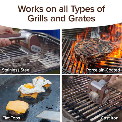 HorsePower Giddy Up Grill Cleaner AS-SEEN-ON-TV! – Cordless, Rechargeable BBQ Tool with 350 RPM Stainless Roller, LED Light – Patents Pending – From BulbHead, a Family-Owned American Brand