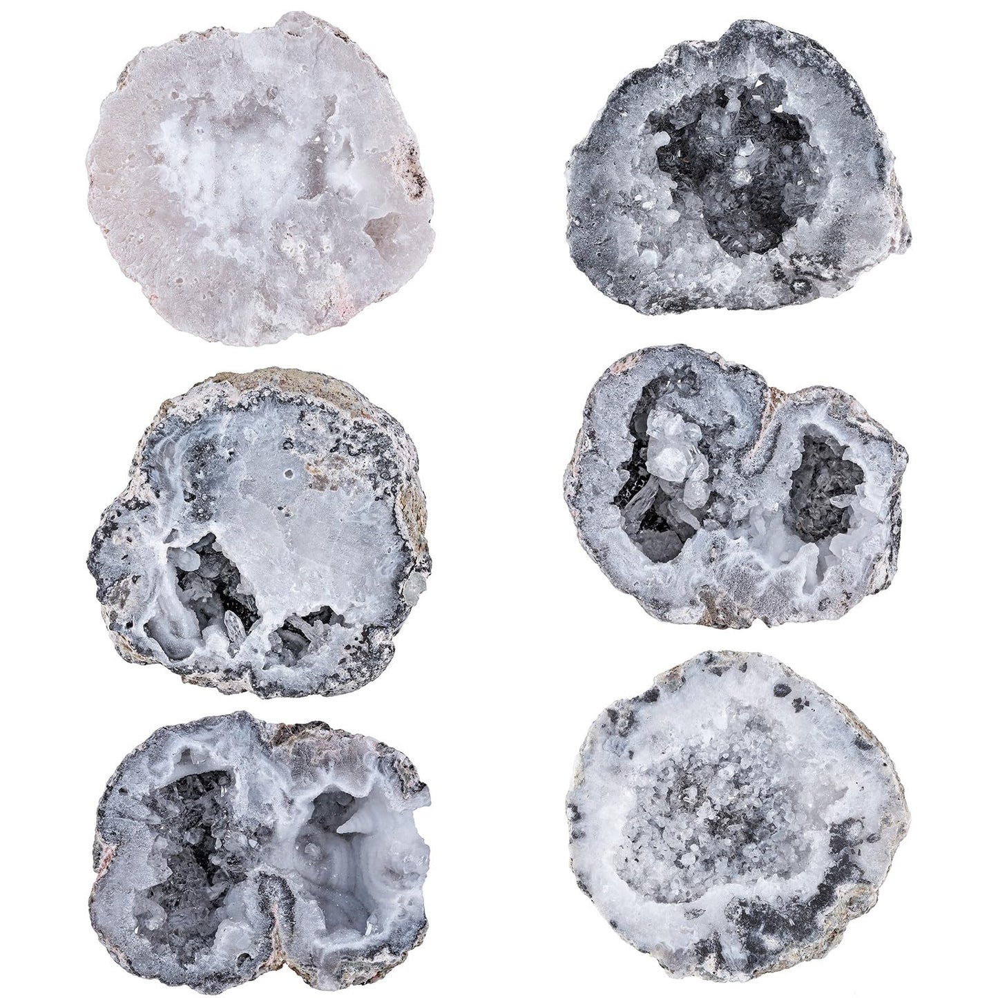 moonsix 0.22-0.44 Lb Natural Quartz Geode Agate Stone Healing Crystal Cluster Mineral Specimen for Positive Energy, Reiki, Wicca, Home Office Decor