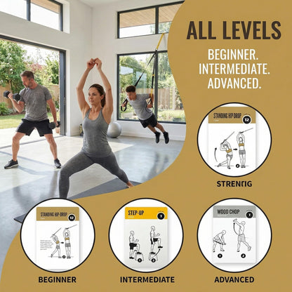 ELAORY Bodyweight & Dumbbell & Suspension1 Workout Cards - 150 Large 5"x3.5" Exercise Cards with 36 Strength Moves, Home & Gym Fitness Cards for Men & Women, Beginner Fitness Guide