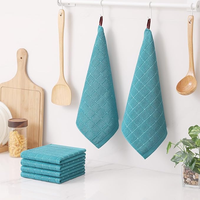 Homaxy 100% Cotton Terry Kitchen Dish Cloths, Ultra Soft and Absorbent Dish