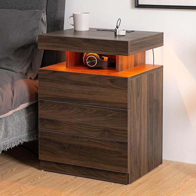 HOMMPA Rustic Brown Nightstand