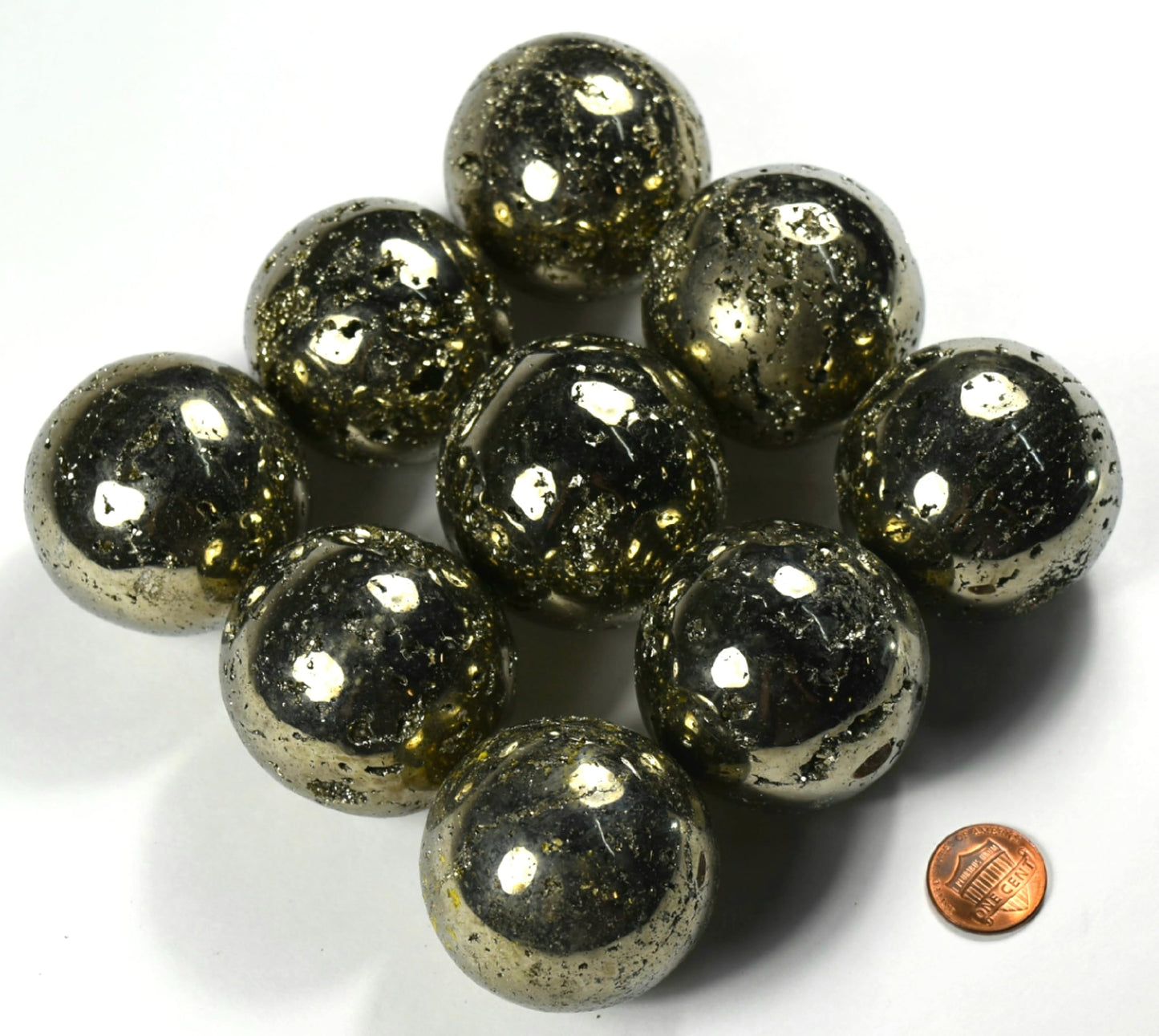 HQRP 46mm Golden Iron Pyrite Sphere Polished Natural Sparkling Gemstone Cubes Druzy Crystal Mineral Geode Cluster Ball - Peru + Stand (1PC)