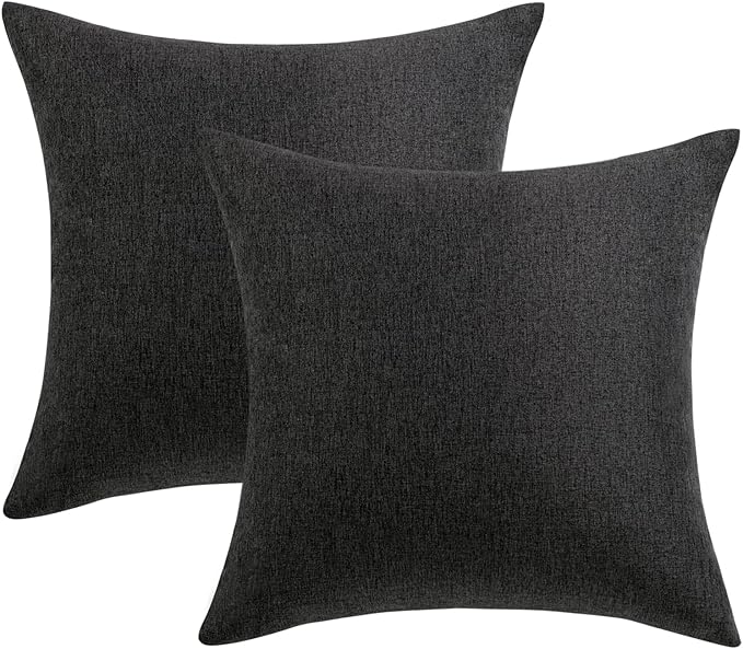 MIULEE Pack of 2 Decorative Outdoor Solid Waterproof Throw Pillow Covers Faux