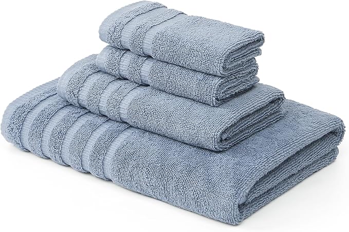 Modern Threads Oxford 6-Piece 100% Cotton Towel Set – Yarn Dyed Jacquard &