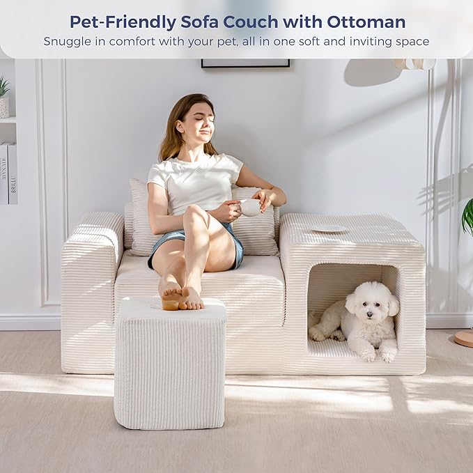 MAXYOYO Folding Sofa Couch, Convertible Floor Sofa