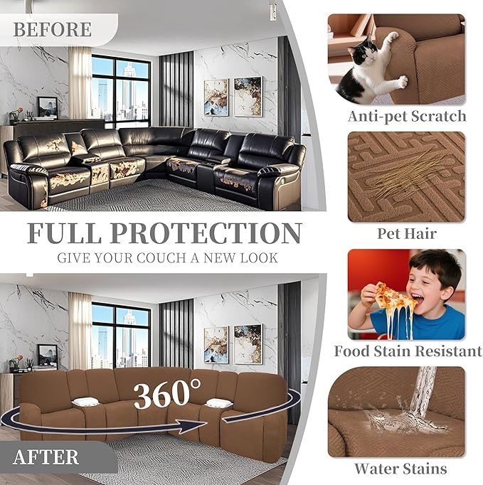 100% Waterproof Sectional Recliner Couch Covers