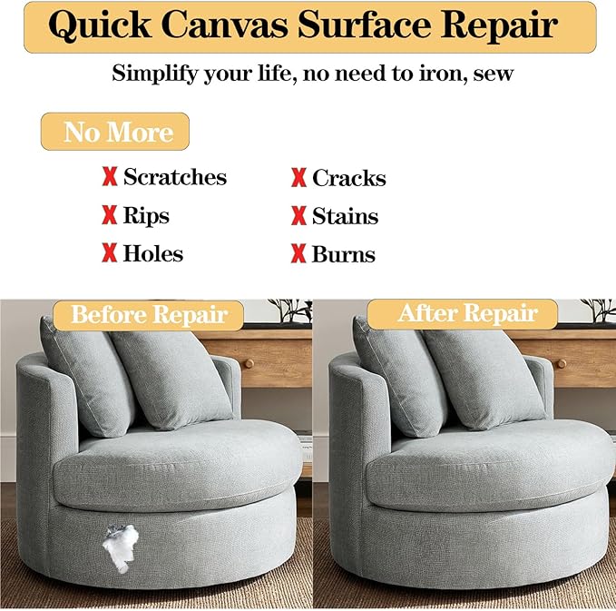 Canvas Repair Patch 8 x12 Inch, Car Seats