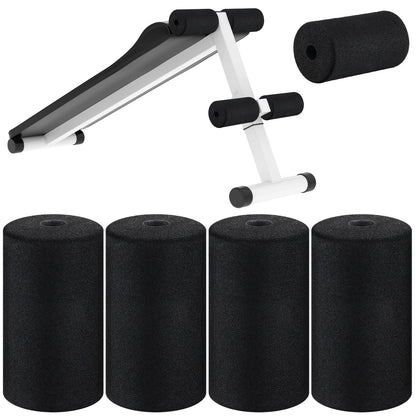 Deekin 4 Pcs Foam Foot Pad Rollers Buffer Tube Cover for Exercise Machine Home Gym Equipment Replacement Pads for Leg Extension Weight Bench Inversion Table(0.87 x 2.56 x 4.53 Inches)