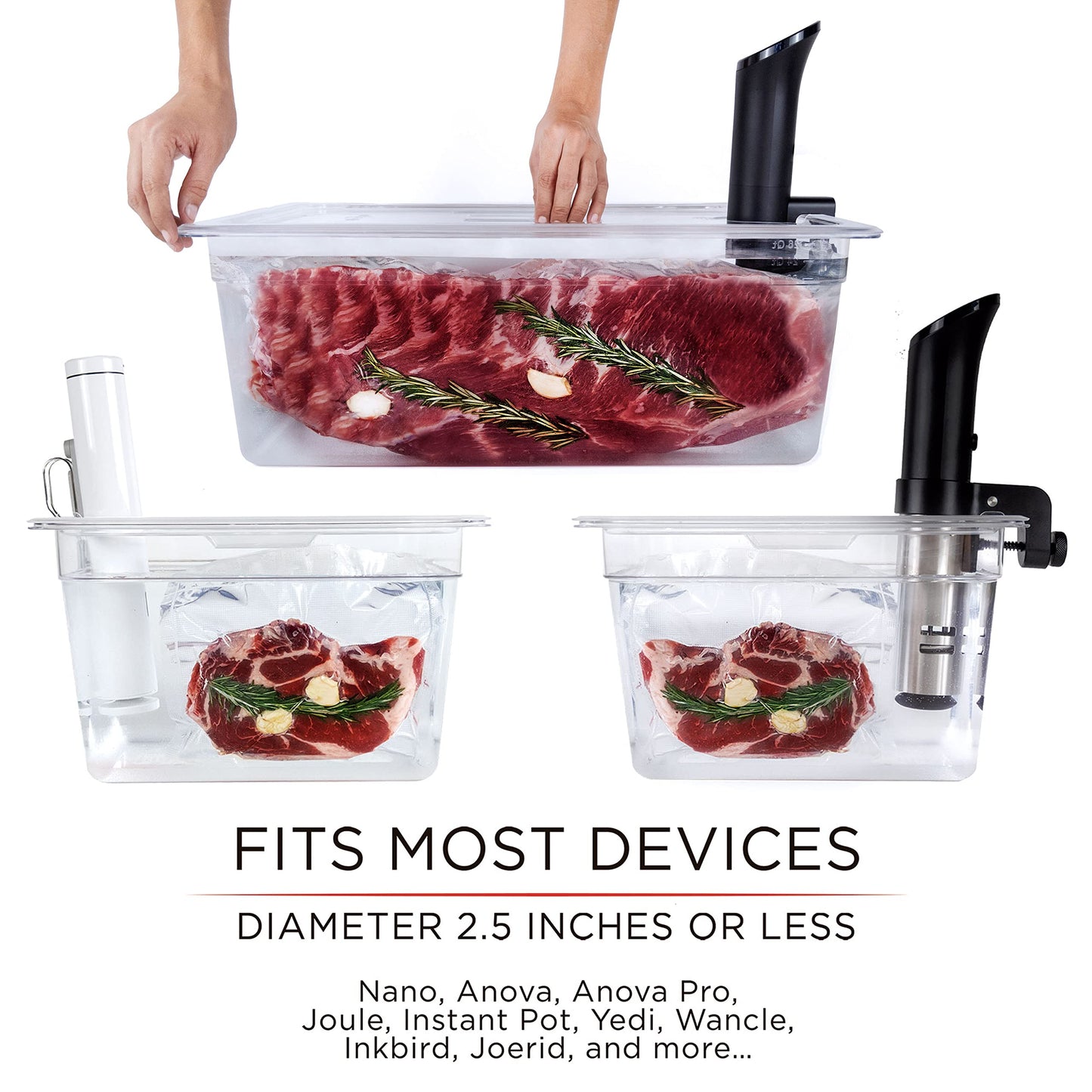 Väeske 12 + 26 QT Insulated Sous Vide Container Set with Lids & Neoprene Sleeves – Dual-Size Water Bath Containers for Precision Cooking – Compatible with Anova, Joule, Instant Pot, Nano