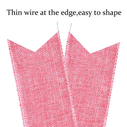 2 Pcs Large Pink Easter Wreath Bows Decor,Spring Tree Topper Bow Decorations with Pink Burlap and Glitter String for Chridtmas Tree Holiday Home Front Door Outdoor