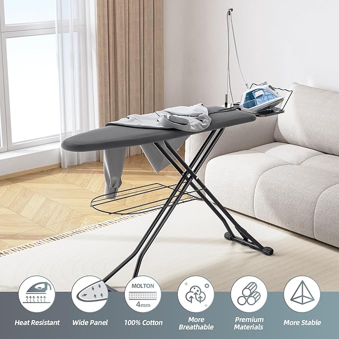 KINGBOARD Ironing Board, Compact Iron Board Full Size