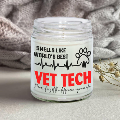 MEDROC Funny Veterinary Medicine Gifts - 9oz Vanilla Candle, Vet Gifts for Women Men, Vet Tech Week Gifts for Technician Animals Care Tech Gift Bulk