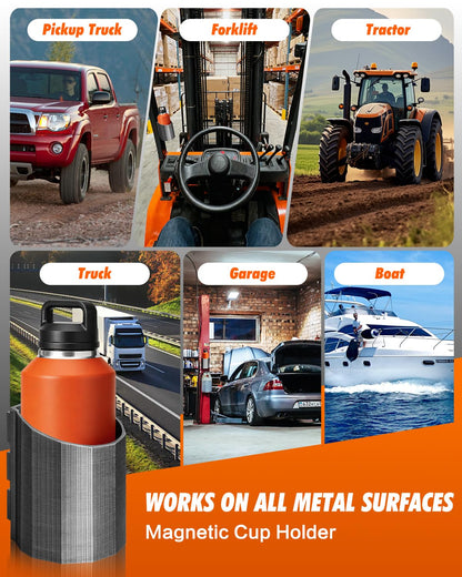 Magnetic Bottle Holder – Super Strong Magnetic Cup Holder for Truck, Tractor, Forklift, RV, Mower, Golf Cart, School Bus & All Metal Surfaces (46oz, 4.13”)