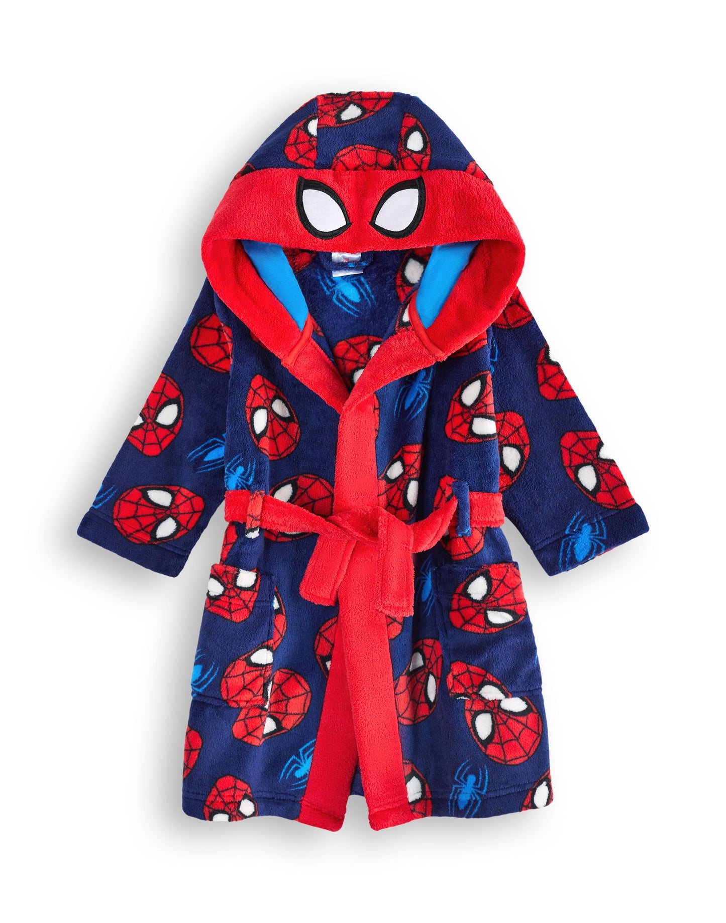 Marvel Spider-Man Dressing Gown For Boys | Kids Superhero Blue Red Pyjamas Bathrobe | Comics Robe Clothing Gift