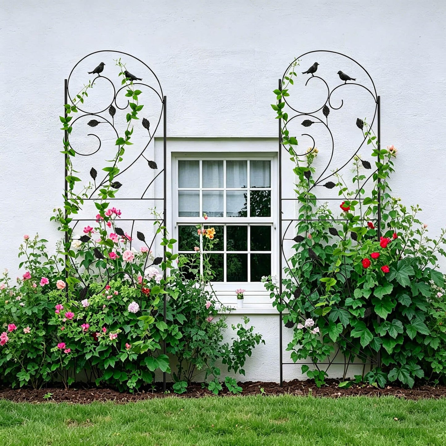 Garden Trellis for Climbing Plants, 71" H x 20" W, 2 Pack Heavy-Duty Metal Garden Trellis, Black Coated Rustproof Trellis for Plants Outdoor, Roses, Ivy, Flowers, and Vines