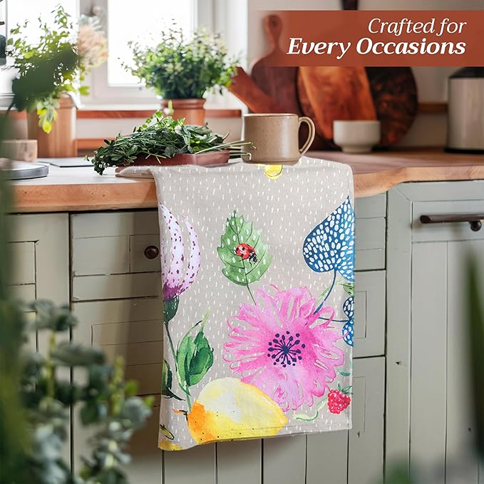 Maison d' Hermine Kitchen Towels Set of 3 100% Cotton 27.50" x 20" Reusable