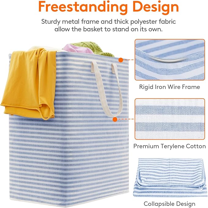 Lifewit 2 Pack Laundry Hamper Large Collapsible Laundry Baskets, Freestanding