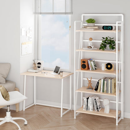 BHG No Assembly Folding Bookshelf for Living Room,Collapsible Book Shelf for Home Office, Portable Bookcase Storage Organizer Rack Shelves