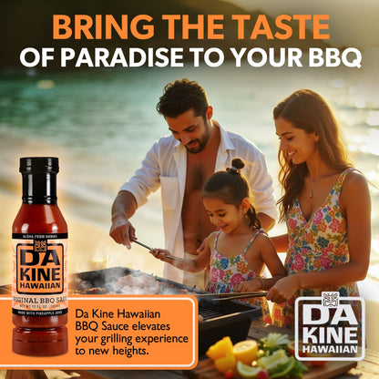Da Kine Hawaiian BBQ Sauce, Premium Gourmet Barbecue Sauce Made in Small Batches, Gluten-Free BBQ Sauce for Meat, Fish, and Vegetables - Original 12 oz (1 Pack)