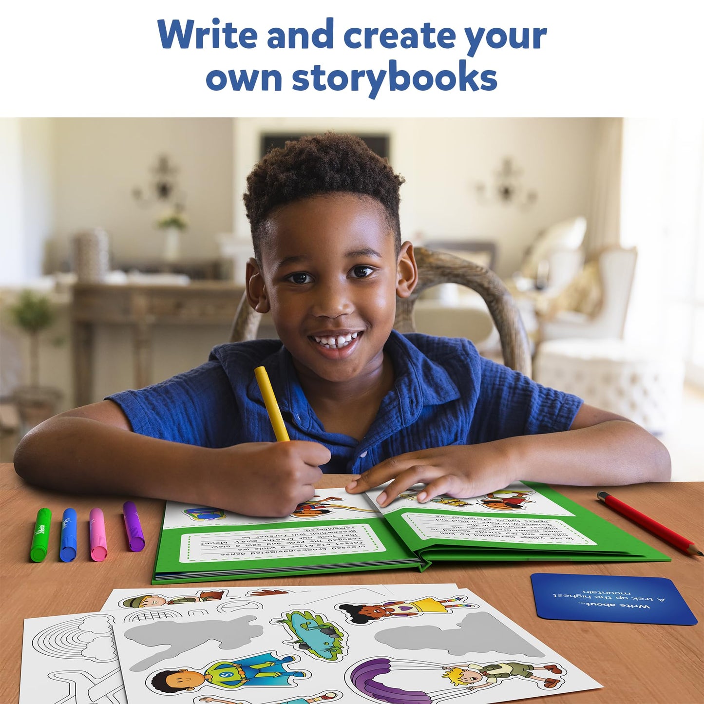 Skillmatics Storybook Art Kit - Create Adventure Stories, DIY Craft & Writing Kit with 300+ Stickers, Scrapbooking & Journal Activity, Christmas Gifts for Kids Ages 5, 6, 7, 8, 9, 10