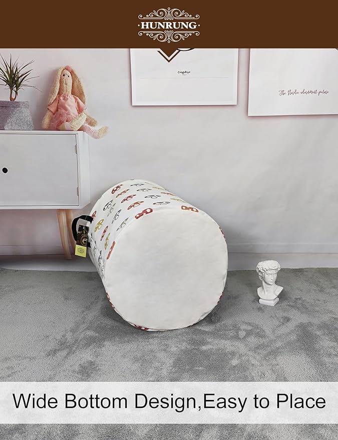 HUNRUNG Laundry Hamper, Large Canvas Fabric Lightweight Storage Basket Toy