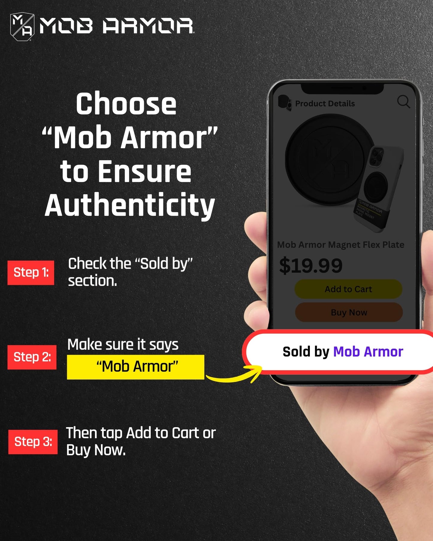 Mob Armor Magnet Flex Plate - Magnetic Phone Mount Compatible for iPhone & Android, Wireless Charging Compatible - 2mm Slim Rubber Magnetic Plate for Car Mounts, Home & Gym, Supports MagSafe Devices