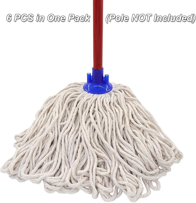 Cotton String Screw on Mop Replacement Head Compatible