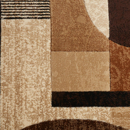 Home Dynamix Tribeca Jasmine Modern Runner Rug, Abstract Brown/Beige 1'9"x7'2"