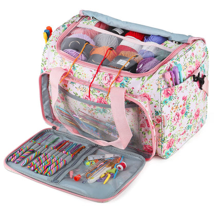 Coopay Knitting Bags and Knitting Organizers Large, Knitting Bag Extra Large Craft Bags With Compartments, Yarn Storage Organiser UK, Women Travel Crochet Bags for Wool and Hooks, Knitter's Gift