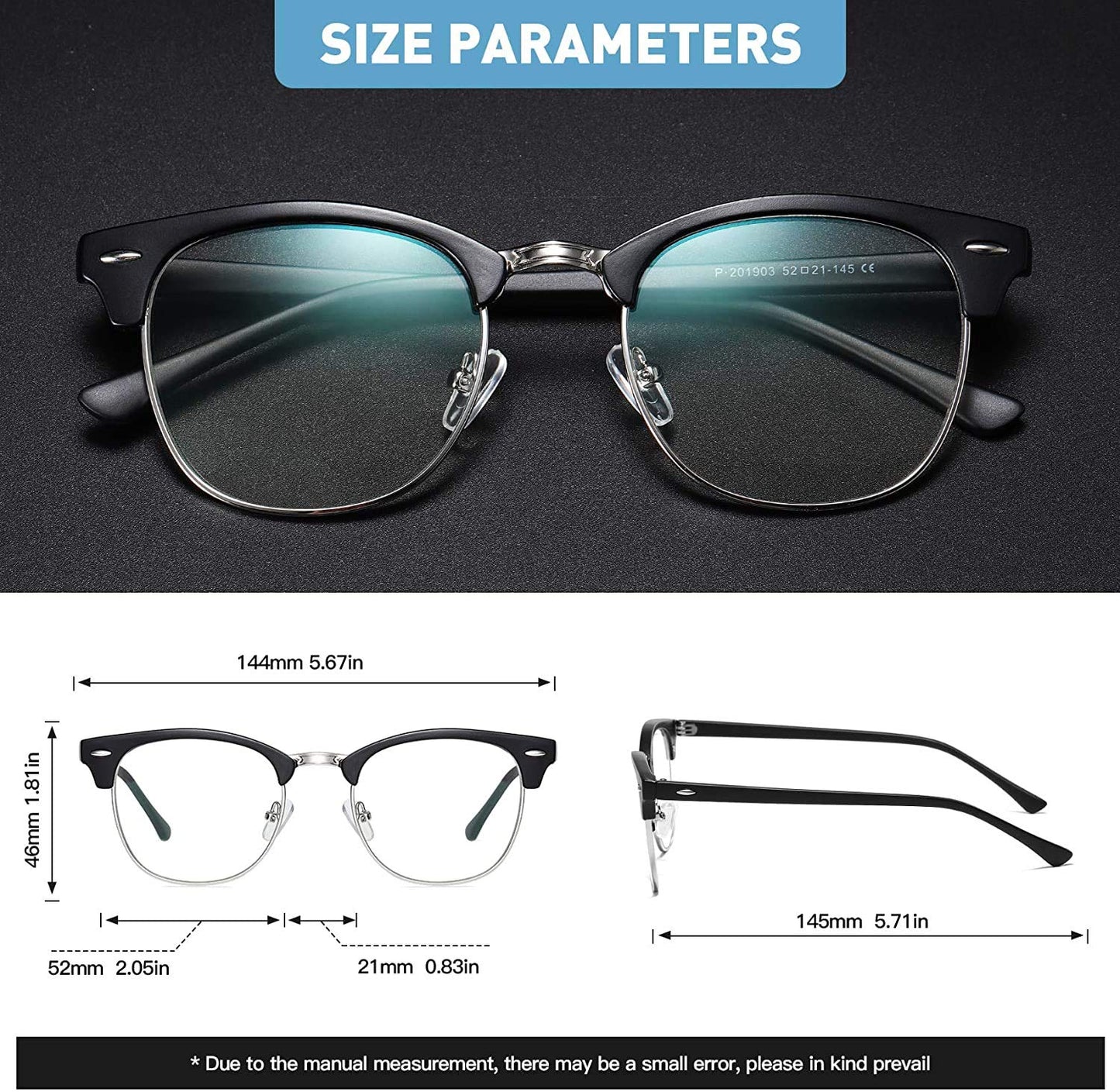 Perfectmiaoxuan Blue Light Blocking Glasses,Computer/Gaming/Screen Glasses for Women or Men，Anti Blue Light & UV