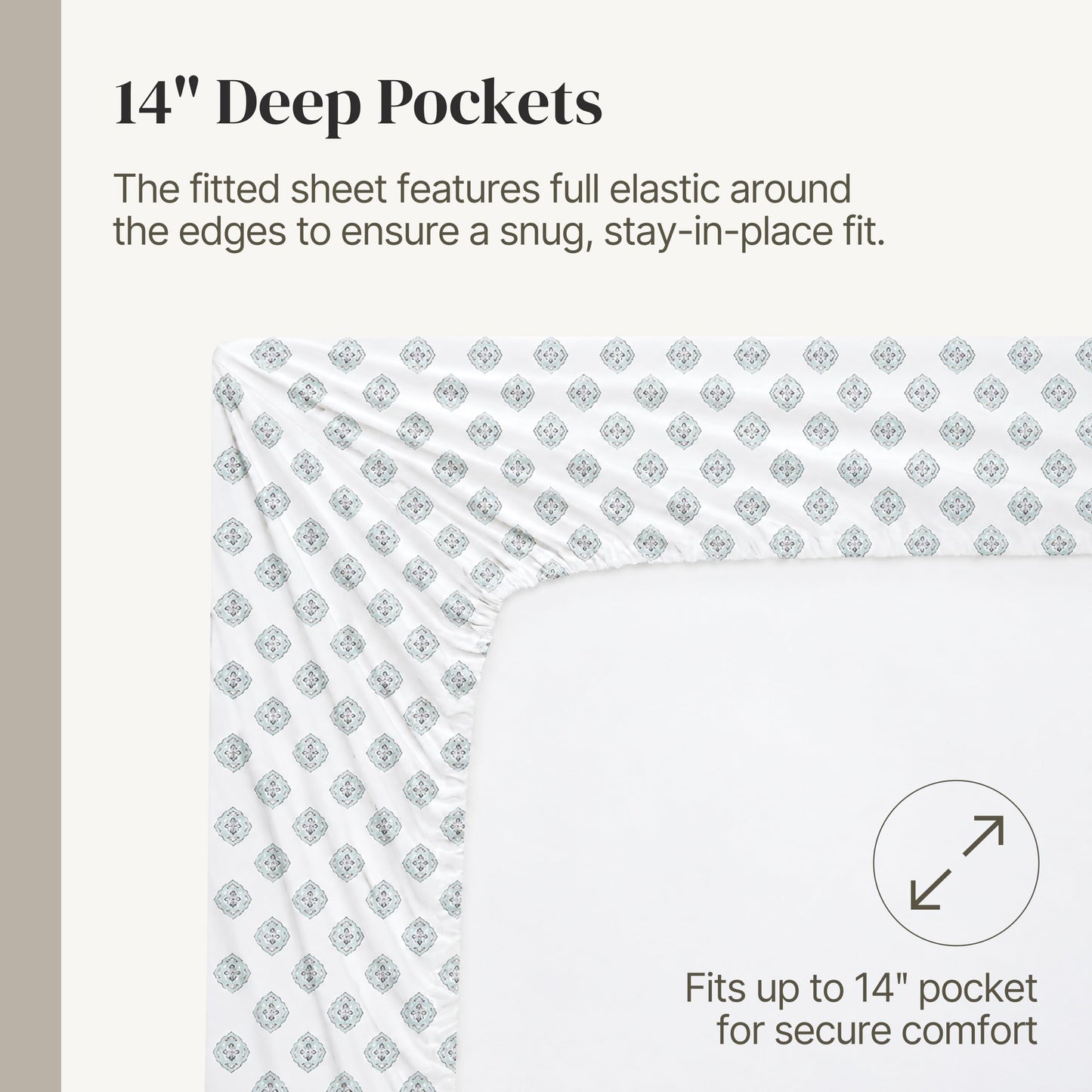 Modern Threads Printed 3-Piece Extra Soft Bedding Sheets & Pillowcase Set, Deep Pocket up to 16 inch Mattress Claire Twin