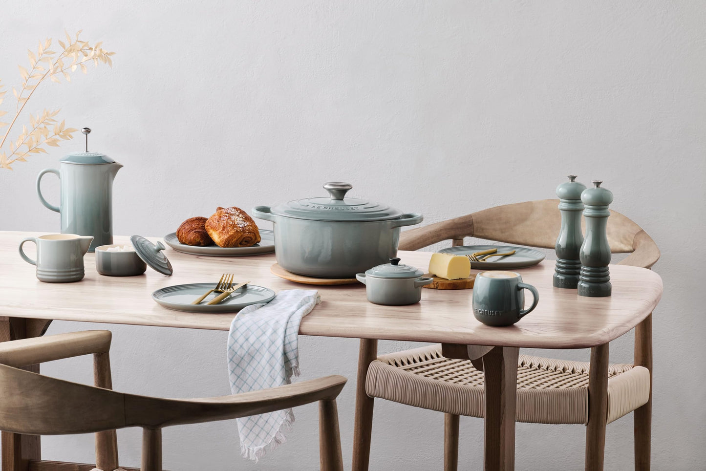 Le Creuset Stoneware Signature Cream & Sugar Set, Sea Salt